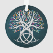 Triquetra Arbre de vie feuilles colorés (dos)