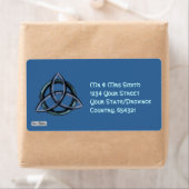 Triquetra (blauw) etiket (Insitu)