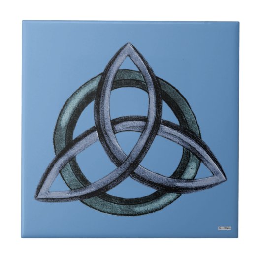 Triquetra (blauw) tegeltje (Voorkant)