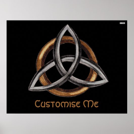 Triquetra (bruin/zilver) poster (Voorkant)