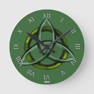 Triquetra (groen) ronde klok