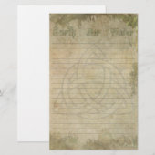 Triquetra Natural, Earth Air Water Lined Briefpapier (Voorkant / Achterkant)