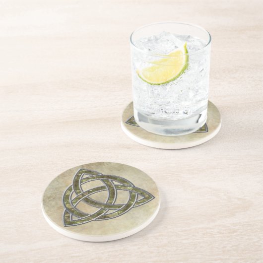 Triquetra Natural Zandsteen Onderzetter (Zijkant)