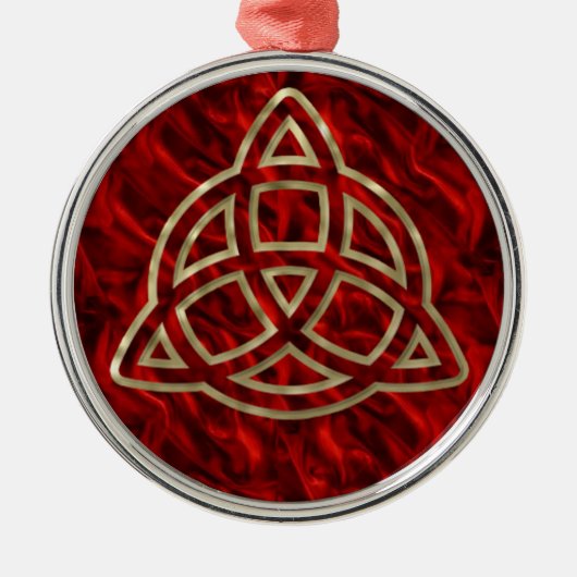 Triquetra Red Silk Metalen Ornament (Voorkant)