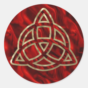 Triquetra Red Silk Ronde Sticker