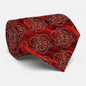 Triquetra Red Silk Stropdas (Opgerold)