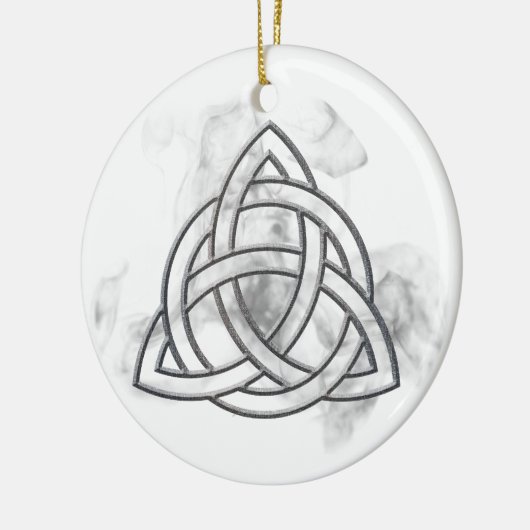 Triquetra Silver Bevel Keramisch Ornament (Links)