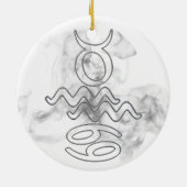 Triquetra Silver Bevel Keramisch Ornament (Achterkant)