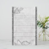 Triquetra Silver Bevel Lined Briefpapier (Staand voorkant)