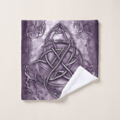 Triquetra Trinity Knot Lavender Paars Faux Metal Bad Handdoek (Wasdoekje)