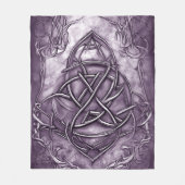 Triquetra Trinity Knot Lavender Paars Faux Metal Fleece Deken (Voorkant)