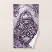 Triquetra Trinity Knot Lavender Purple Faux Métal (Serviette à main)