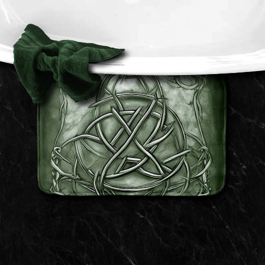 Triquetra Trinity Knot Sage Green Faux Metallic Badmat
