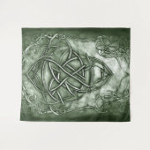 Triquetra Trinity Knot Sage Green Faux Metallic Wandkleed (Voorkant (horizontaal))