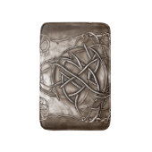 Triquetra Trinity Knot Sepia Faux Metallic Tin Badmat (Voorkant Verticaal)