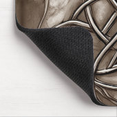 Triquetra Trinity Knot Sepia Faux Metallic Tin Muismat (Hoek)