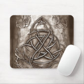 Triquetra Trinity Knot Sepia Faux Metallic Tin Muismat (Met muis)