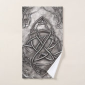 Triquetra Trinity Knot Silvery Pewter Faux Metal Bad Handdoek (Handdoek)