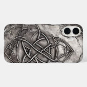 Triquetra Trinity Knot Silvery Pewter Faux Metal Case-Mate iPhone Case (Achterkant (horizontaal))