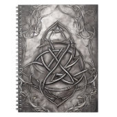 Triquetra Trinity Knot Silvery Pewter Faux Metal Notitieboek (Voorkant)