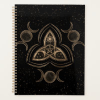 Triquetra Triple Moon Ornement avec Pentagramme
