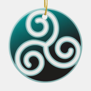 Tris Celtic Spiral Keramisch Ornament