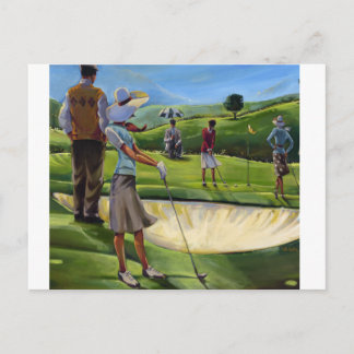 Trish Biddle - Dames Golf Briefkaart