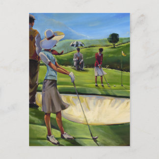 Trish Biddle - Dames Golf Briefkaart