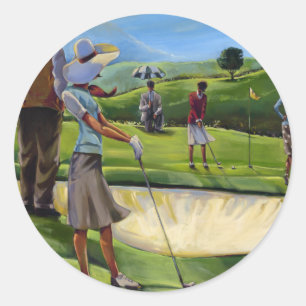 Trish Biddle - Dames Golf Ronde Sticker