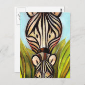 Trish Biddle Safari Zebra Briefkaart (Voorkant / Achterkant)