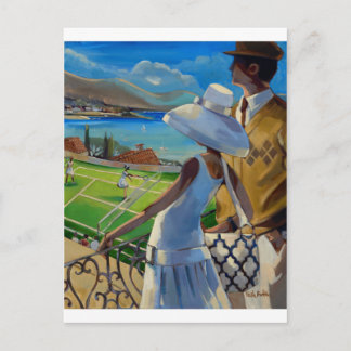 Trish Biddle - Tennis op de Riviera Briefkaart