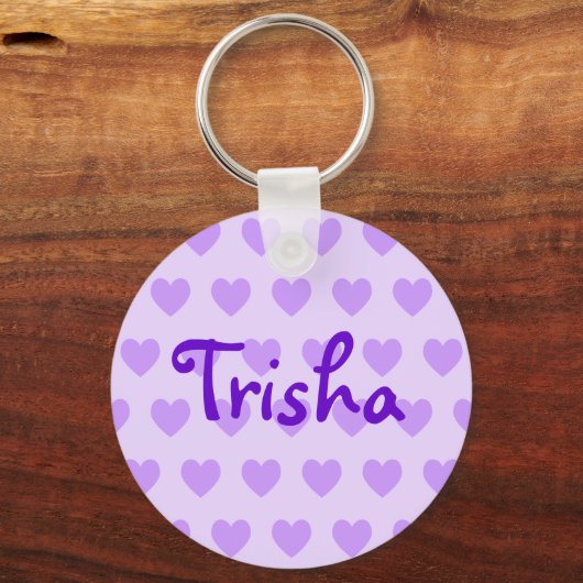 Trisha in Paars Sleutelhanger (Voorkant)