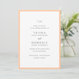 Trisha Peach moderne bruiloft Save The Date