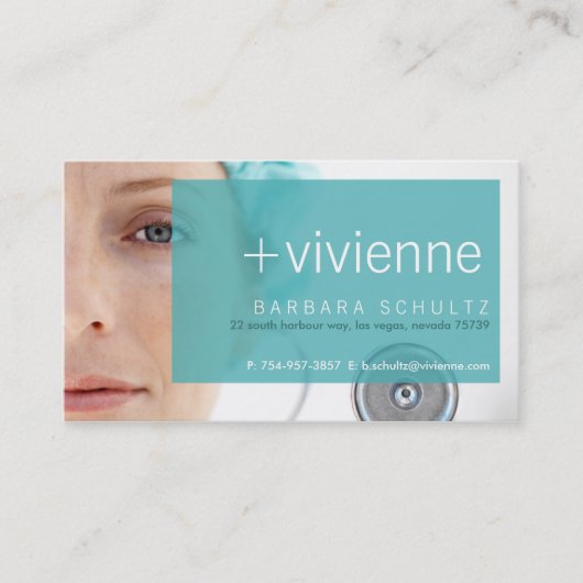 Trish's Face [bleu] Carte de visite (Devant)