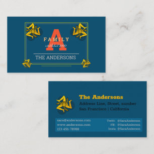 Triskelion Grey/Red Monogrammed Family  Visitekaartje