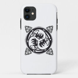 Triskelion Keltische knoop Mandala Design Zwart iPhone 11 Hoesje