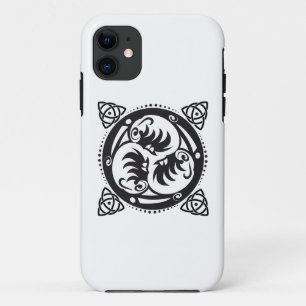 Triskelion Keltische knoop Mandala Design Zwart iPhone 11 Hoesje