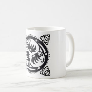 Triskelion Keltische knoop Mandala Design Zwart Koffiemok