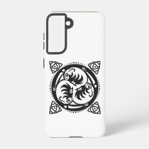 Triskelion Keltische knoop Mandala Design Zwart Samsung Galaxy Hoesje