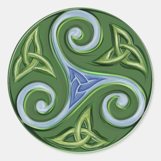Triskelle Ronde Sticker (Voorkant)