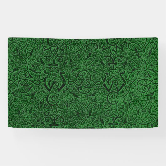 Triskle Celtic Trinity Knot Ivy Green Spandoek (Horizontaal)