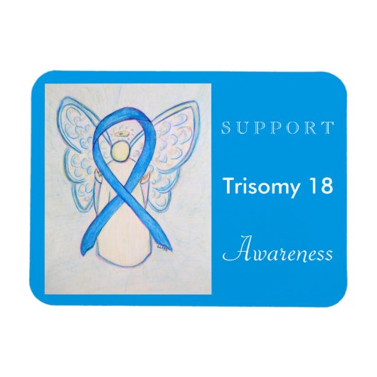 Trisomie 18 Sensibilisation Ruban Angel Magnet (Horizontal)