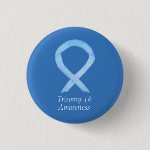 Trisomy 18 Awareness Ribbon Custom Art Pin Ronde Button 3,2 Cm