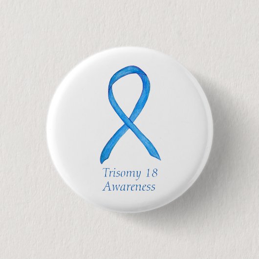 Trisomy 18 Awareness Ribbon Custom Art Pin Ronde Button 3,2 Cm (Voorkant)