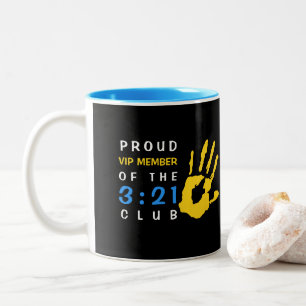 Trisomy 21 VIP-lid Club Down-syndroom bewustzijn Tweekleurige Koffiemok