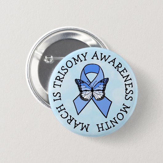 Trisomy Awareness Ribbon Button (Voorkant /achterkant)