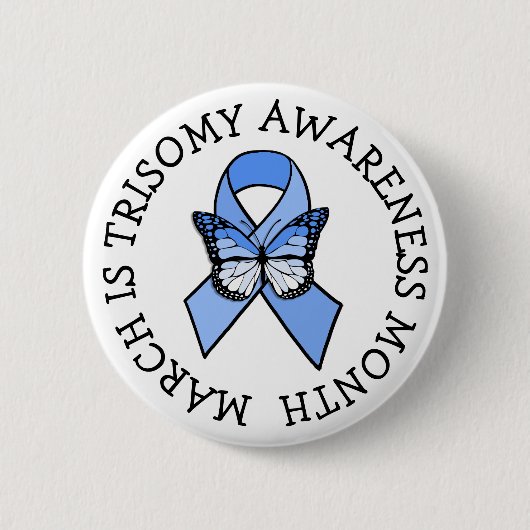 Trisomy Awareness Ribbon Button (Voorkant)