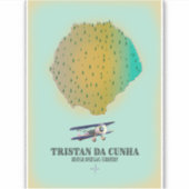 Tristan da Cunha British Overseas Territory Map Sticker (Voorkant)