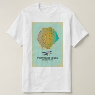 Tristan da Cunha Brits overzees gebied kaart T-shirt