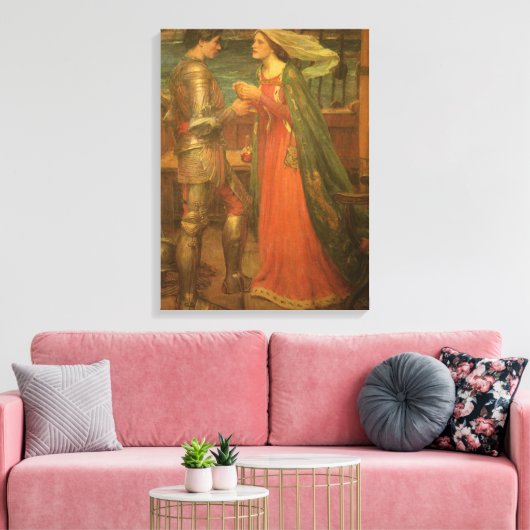 Tristan en Isolde door John William Waterhouse Canvas Afdruk (Insitu (Woonkamer))